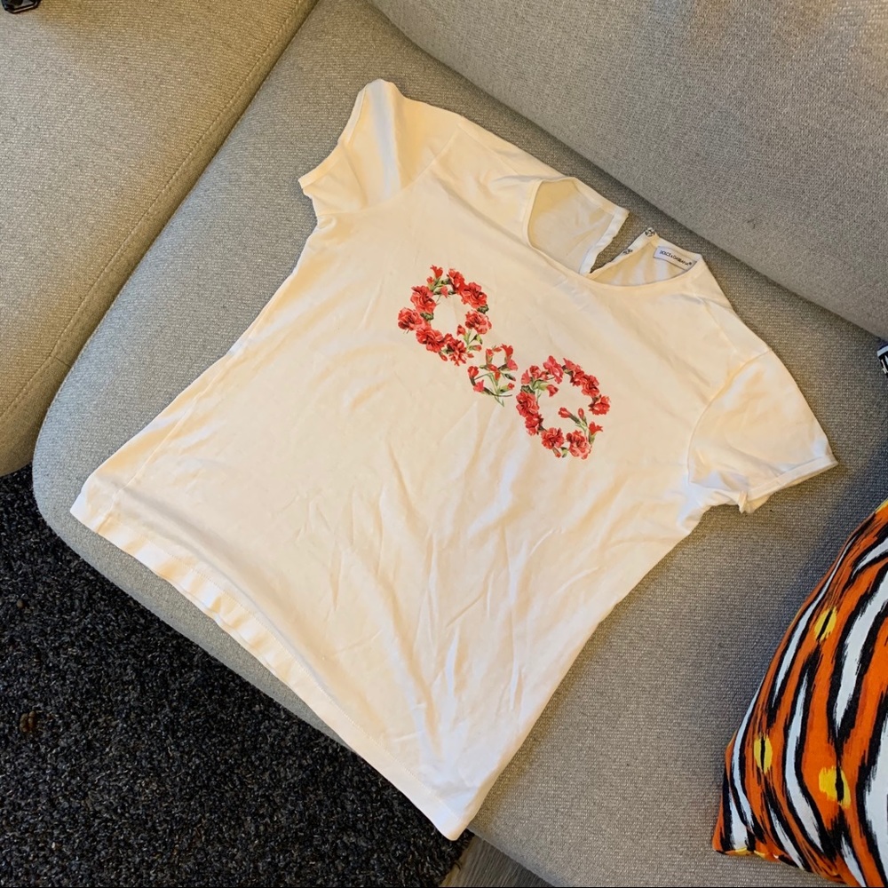 💐Dolce & Gabbana white floral logo t-shirt💐